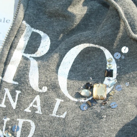 AEROPOSTALE Bling Jewels Zipper Hoodie Women Juniors L Warm Layer Sweatshirt - Picture 7 of 15